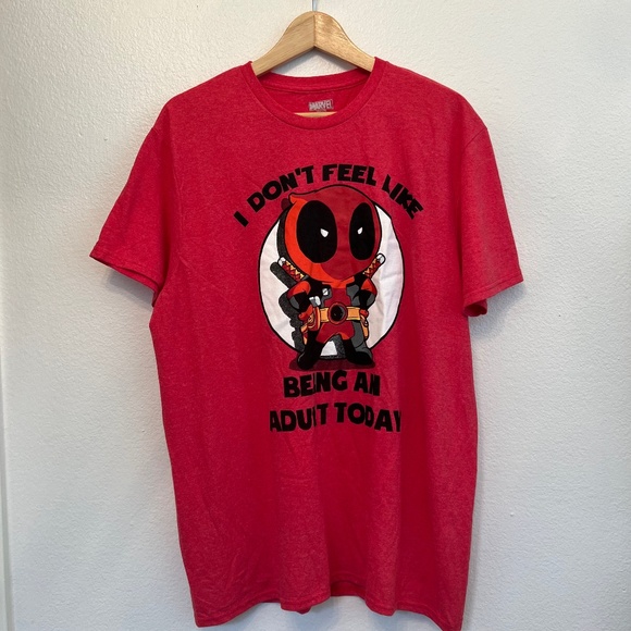 Marvel Deadpool I Don't Feel Like Being An Adult Today Tee - Picture 1 of 3